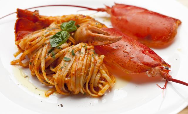Linguine with lobster in spicy arrabbiata sauce at Burlamacco Ristorante