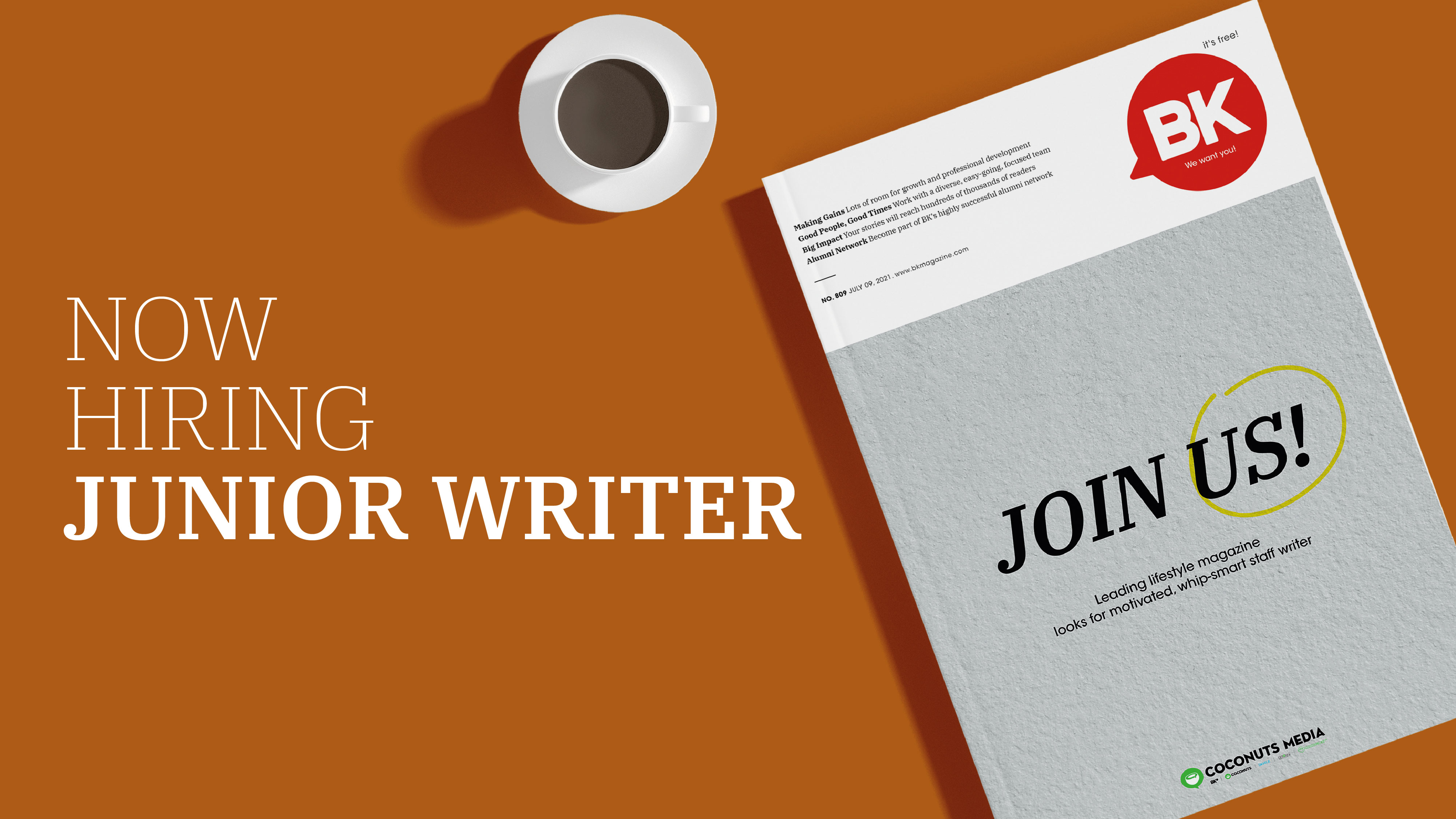 BK is hiring a Junior Writer!  BK Magazine Online