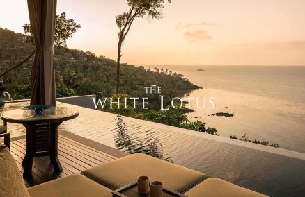 Photo: Four Seasons Samui promotional photo with the HBO White Lotus logo 