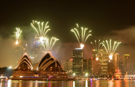 Midnight fireworks at Sydney New Year 