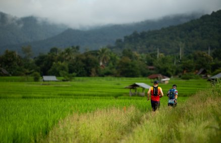 Run around the rice paddies in Pai this January