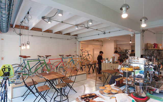 Bicycle themed cafe sale