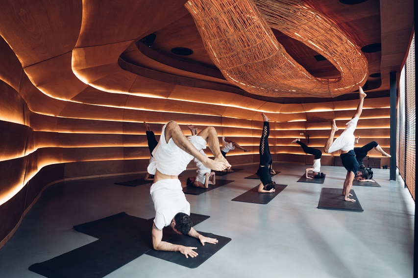 Yoga studio 'pod' with instructor. Vikasa Yoga Centre, Bangkok